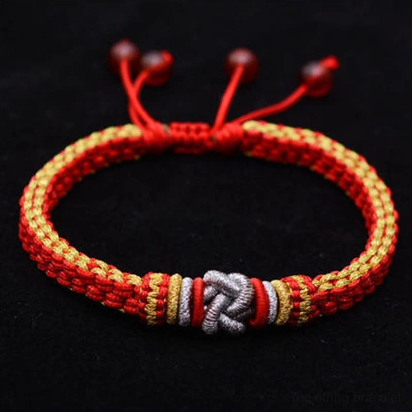 Handcrafted red string lucky bracelet with true love knot charm for friendship gifts