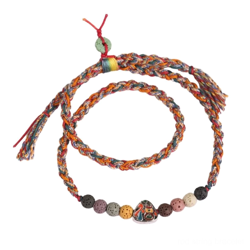 Fu charm lava rock luck bracelet product detail shot