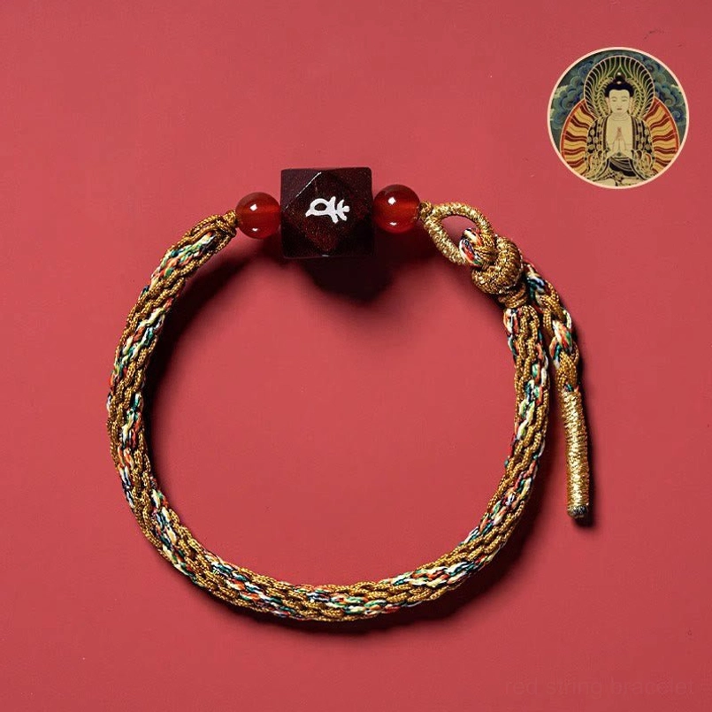 Goat Monkey Tathagata Natal Buddha Red Sandalwood Bracelet