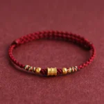 999 gold bucket charm red string bracelet handcrafted with braided rope and colorful accents - prosperity charm