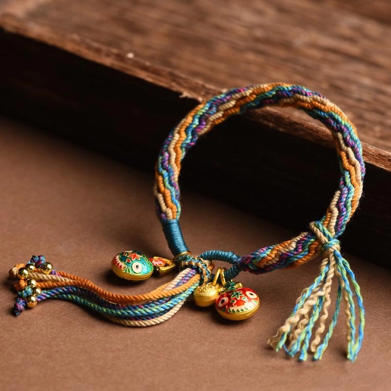 Gold pixiu family blessing reincarnation knot bracelet featuring celestial beast charms and protective symbolism