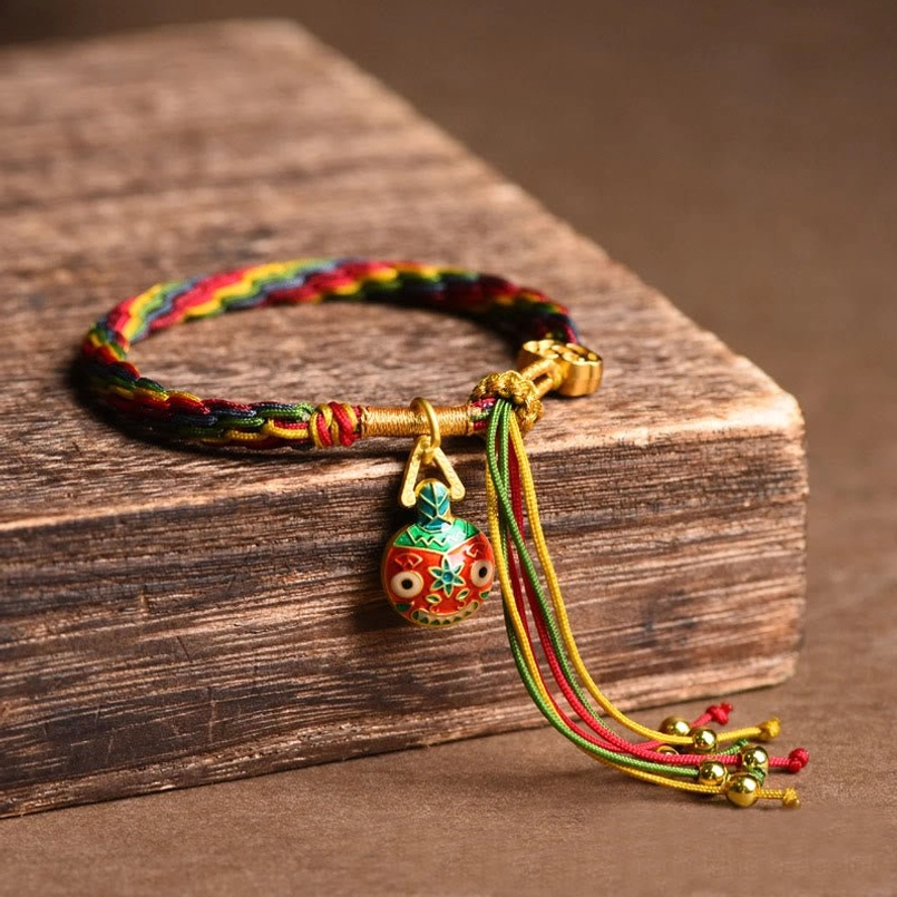Gold Swallowing Beast Mother charm family luck bracelet
