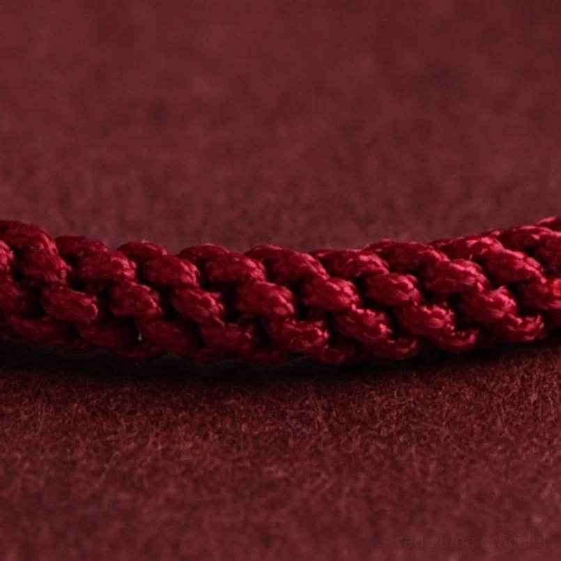Handcrafted 999 gold triple ring red string bracelet spiritual protection symbol