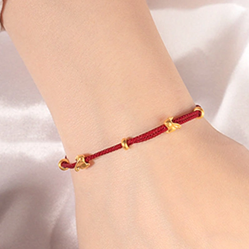 red string good luck talisman bracelet with 999 gold rabbit charm gift ready