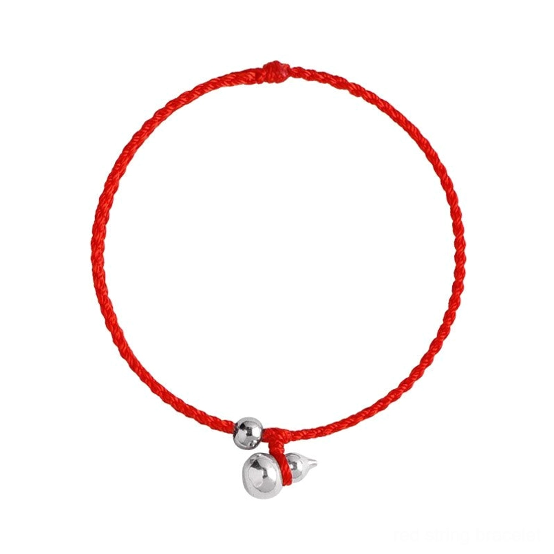 925 sterling silver gourd red string lucky fortune bracelet complete view