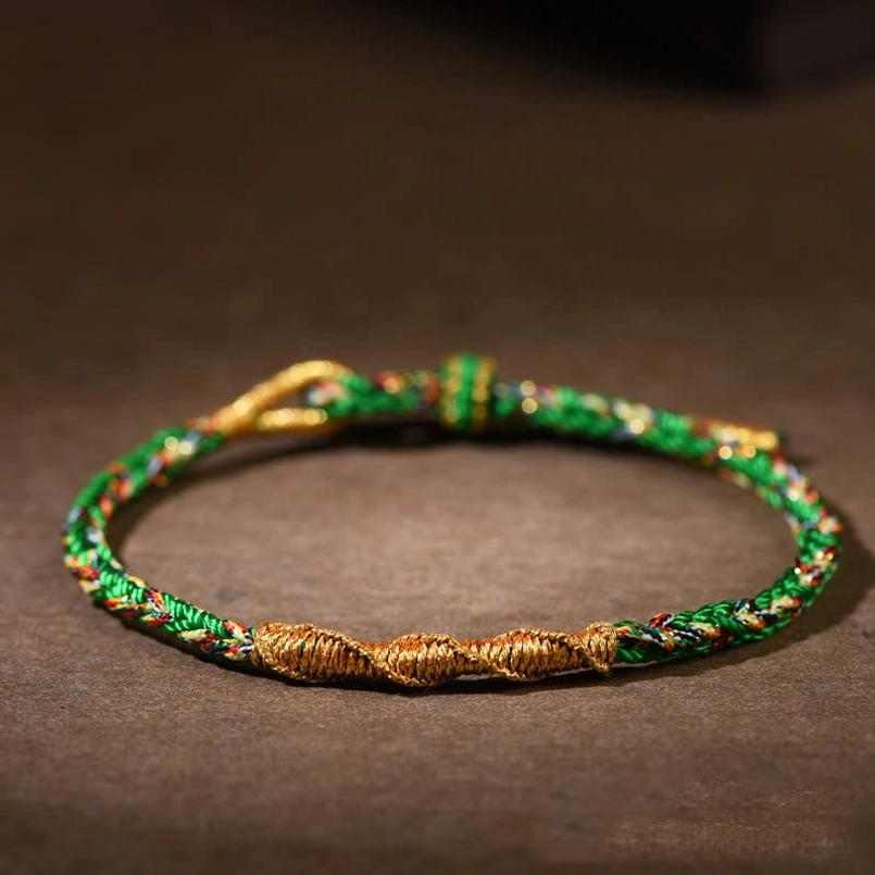 Green Ox Tiger Void Bodhisattva red string bracelet top view