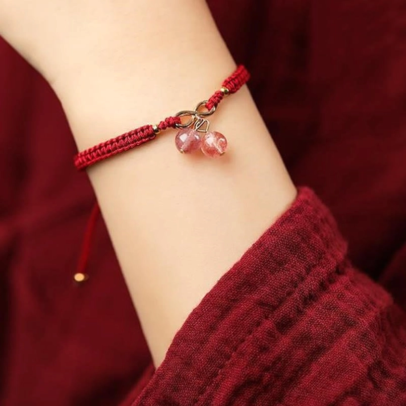 Green Phantom Crystal Red String Bracelet - Self-Acceptance and Confidence