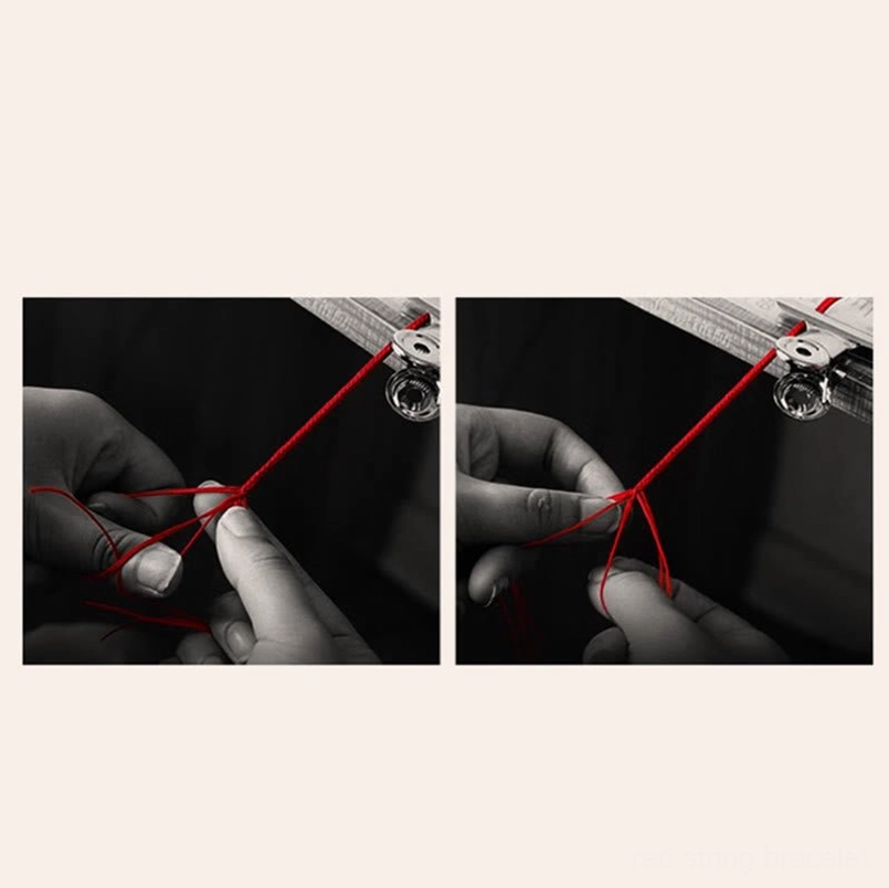 Handmade 999 sterling silver endless knot luck bracelet with protective red string tradition