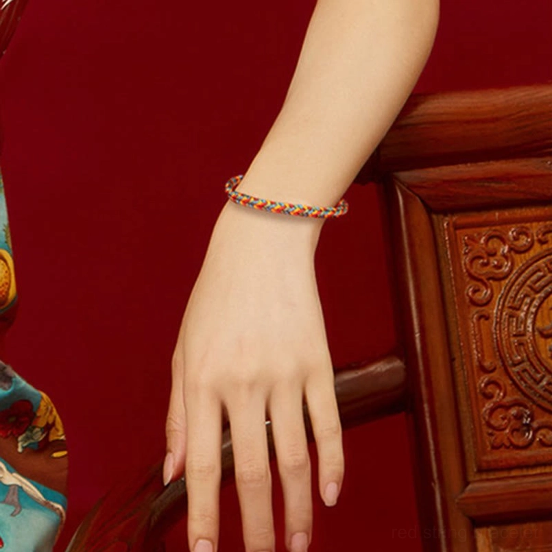 Handmade Braided Red String Bracelet Craftsmanship Detail