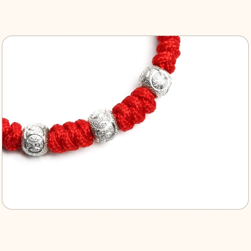 Handcrafted multicolor King Kong knot red string bracelet for children featuring tibetan buddhist symbolism