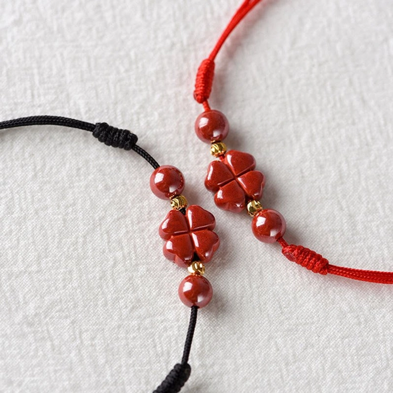 Handmade natural cinnabar red string bracelet artisan crafted authentic quality