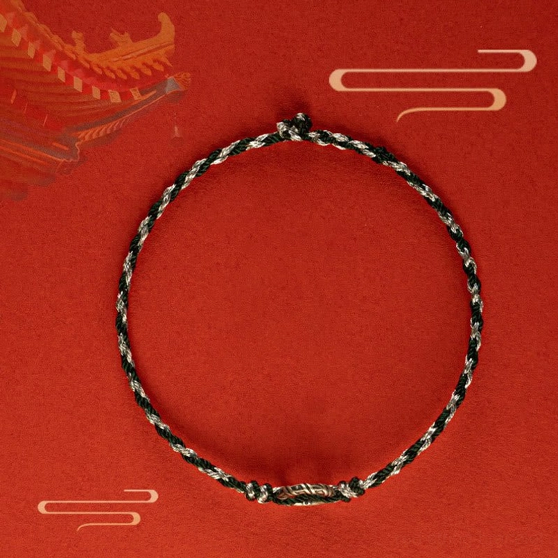 Red string bracelet handmade with genuine tourmaline and sterling silver