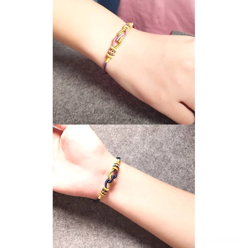 Handmade braided string bracelet product packaging view