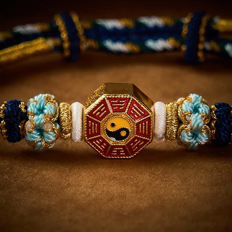 Handmade Tibetan Bagua red string bracelet artisan crafted spiritual jewelry