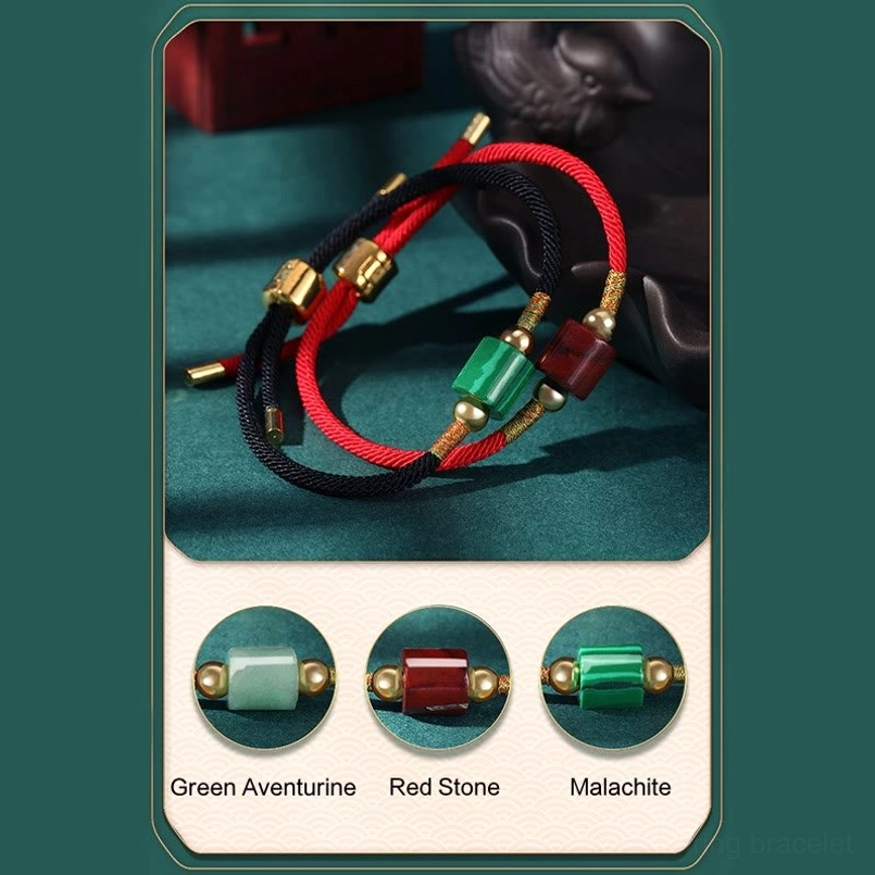 Handmade Tibetan red string protection bracelets with natural stone beads and artisan craftsmanship