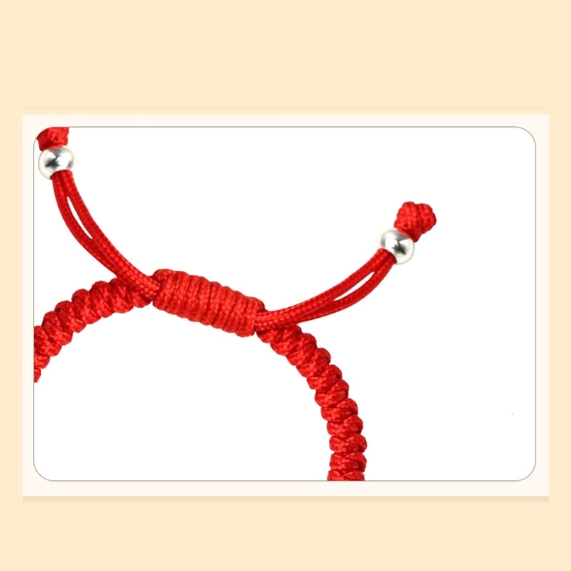 Handmade Chinese zodiac red string bracelet 999 silver bead accent kids jewelry