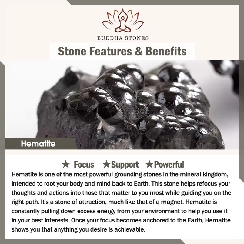 Hematite stone benefits and spiritual properties educational poster