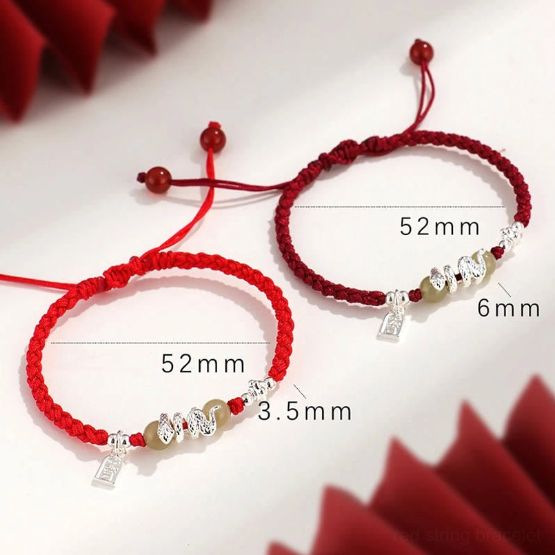 Hetian jade snake year protection bracelet with braided cord and beads