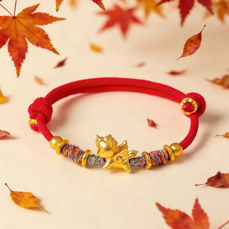 Year of the horse red string bracelet product detail shot