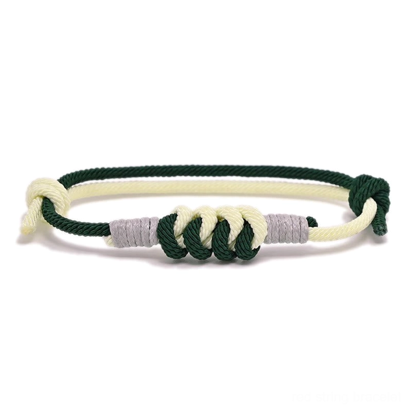 Dark green King Kong knot bracelet, healing and growth energy protection charm