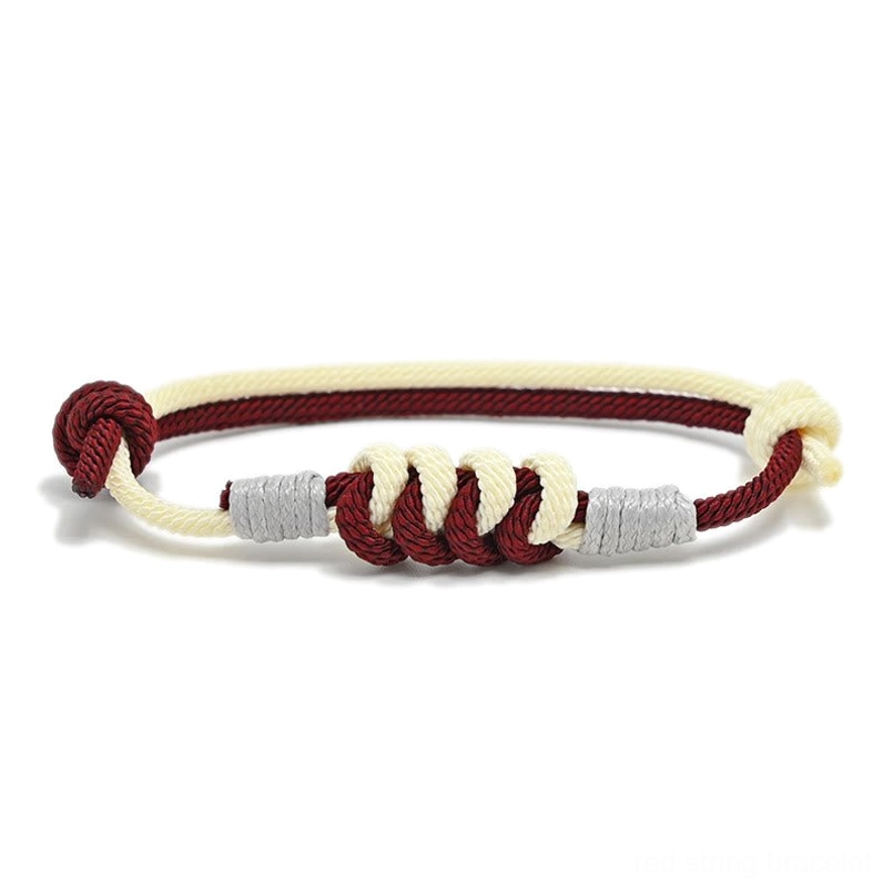 Dark red King Kong knot protection bracelet, traditional Chinese red string fate symbol