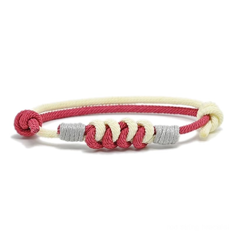 Light pink King Kong knot string bracelet, gentle protection and good fortune charm for women