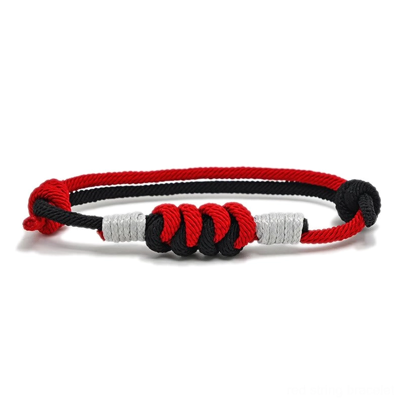 Red and black King Kong knot Tibetan Buddhist bracelet, powerful protection symbol