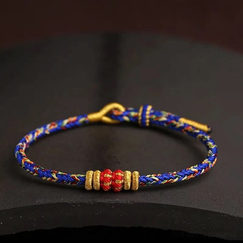 King Kong Knot Tibetan lucky bracelet red gold braided spiritual protection amulet