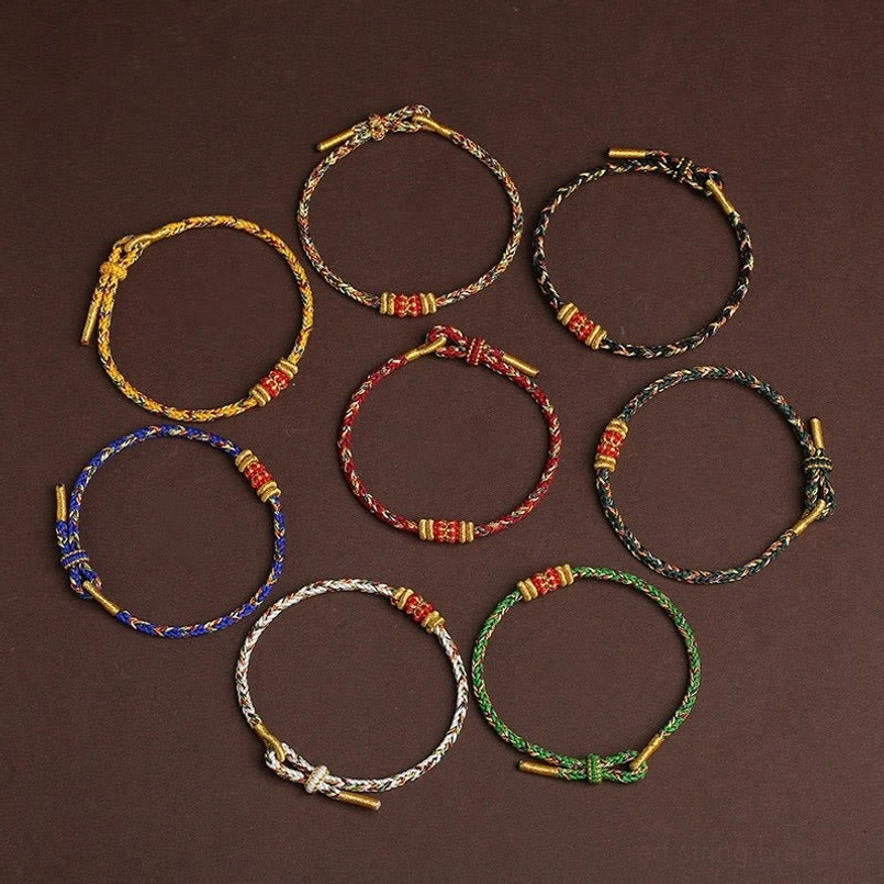 Handmade King Kong Knot red string Tibetan lucky bracelet with traditional braiding techniques