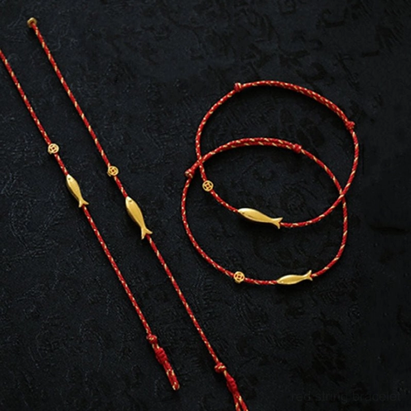 Koi fish red string bracelet packaging and presentation for gifting prosperity