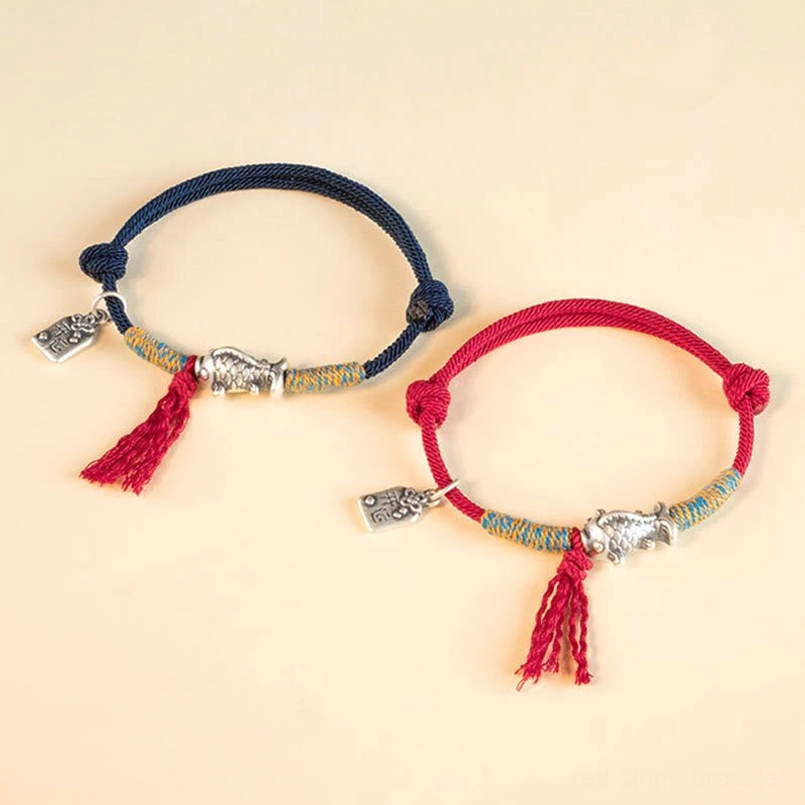 Red string koi fish bracelet navy blue and red color options comparison