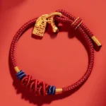 925 sterling silver koi fish charm red string prosperity bracelet top view