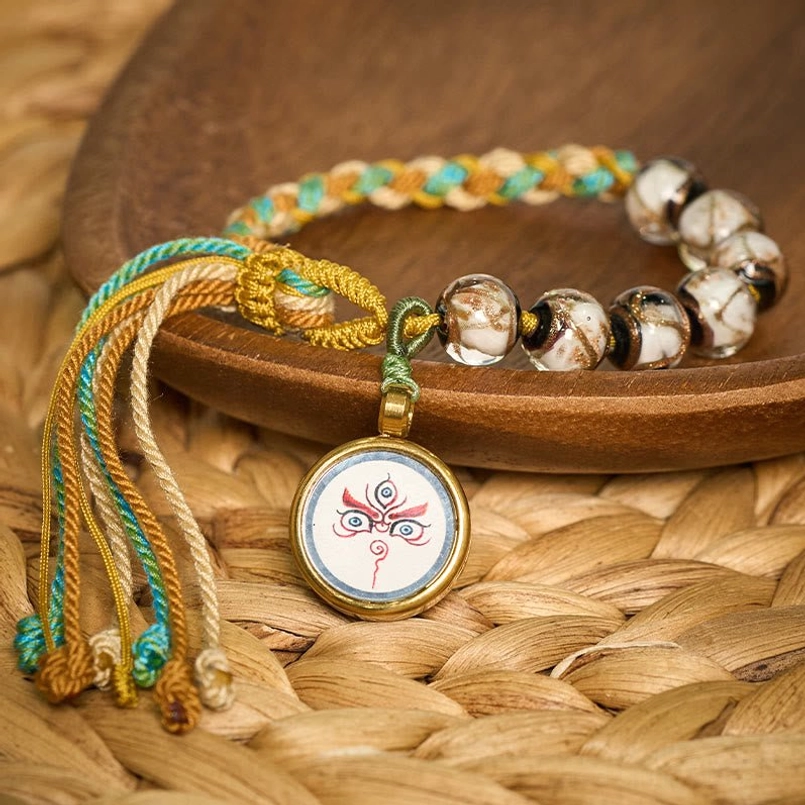 Tibetan liuli glass bead bracelet texture and bead quality showcase