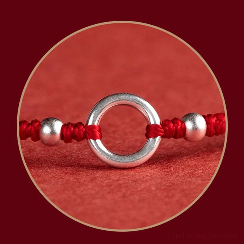 lucky prosperity red string bracelet abundance silver charm adjustable