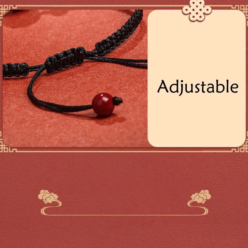 Natural cinnabar stone beads peace buckle bracelet spiritual significance
