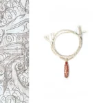 Natural Red Agate Nine Eye Dzi Bead Red String Bracelet Front Flat View