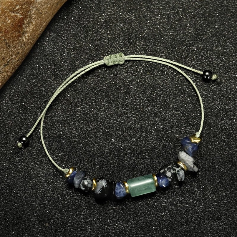 New Job bracelet on wrist showing adjustable fit and stone combination