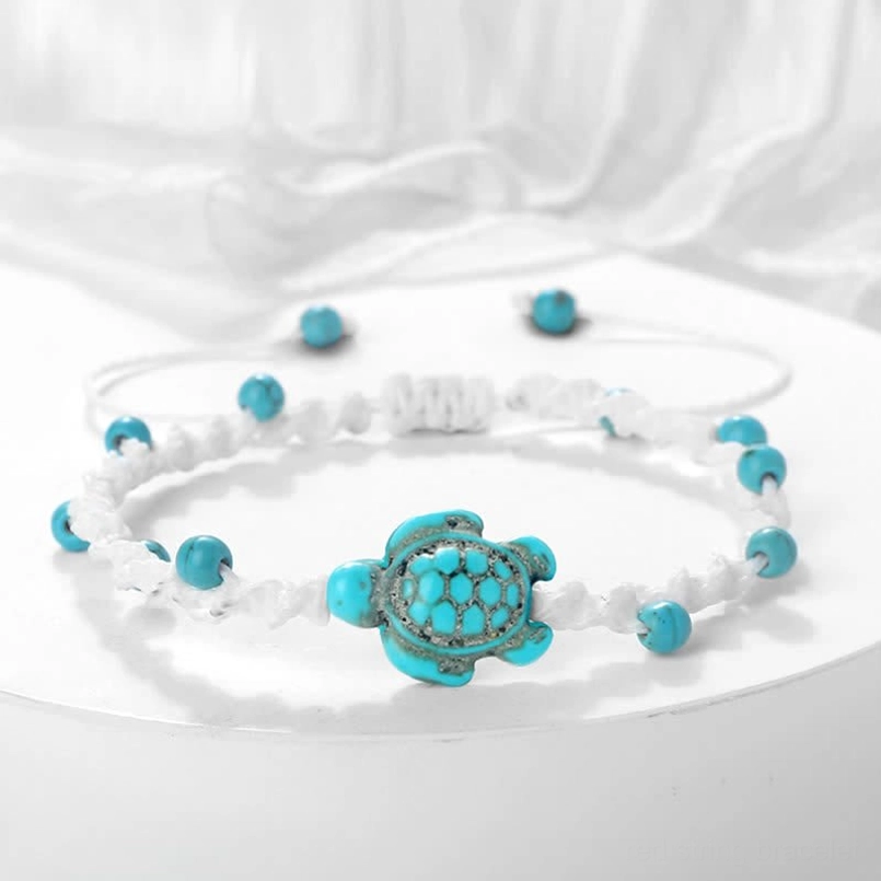 White off-white turtle rope bracelet adjustable wrist fit