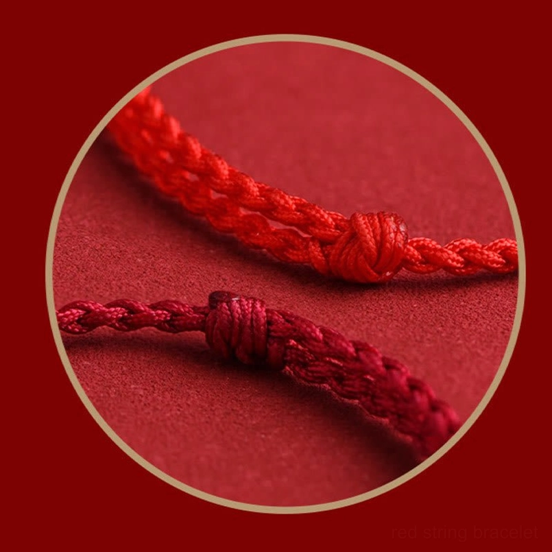 Dark red rope Buddhist protection bracelet with 999 silver engraved Om Mani pendant