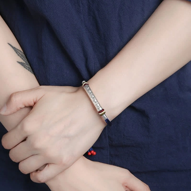 Om Mani Padme Hum red string spiritual protection bracelet lifestyle wear