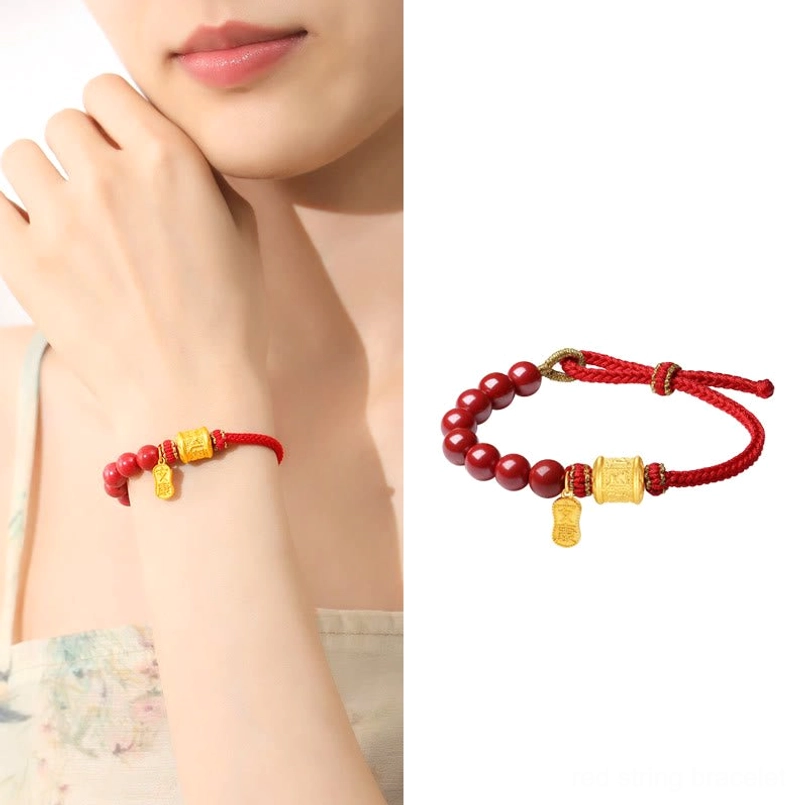 Sterling silver Om Mani Padme Hum bracelet with natural cinnabar, wrist meditation jewelry