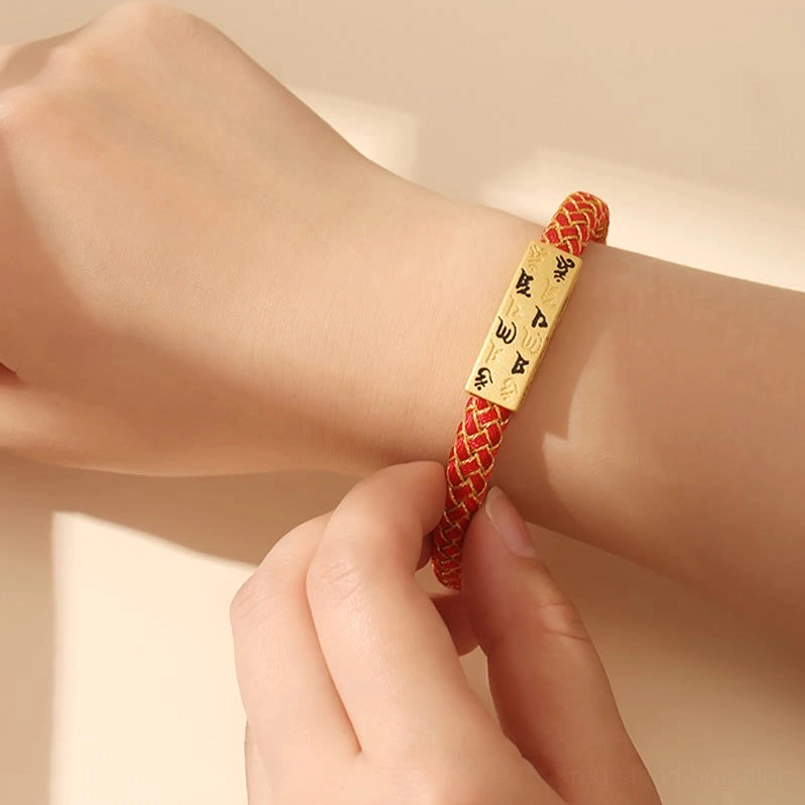 Om Mani Padme Hum Tibetan blessing bracelet lifestyle image showing spiritual jewelry worn in daily practice