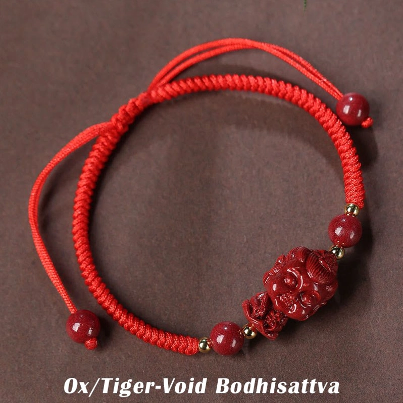 Ox Tiger zodiac patron Void Bodhisattva cinnabar red string bracelet