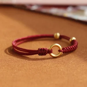 Peace Buckle Good Luck Red String Bracelet Main Flat Lay View
