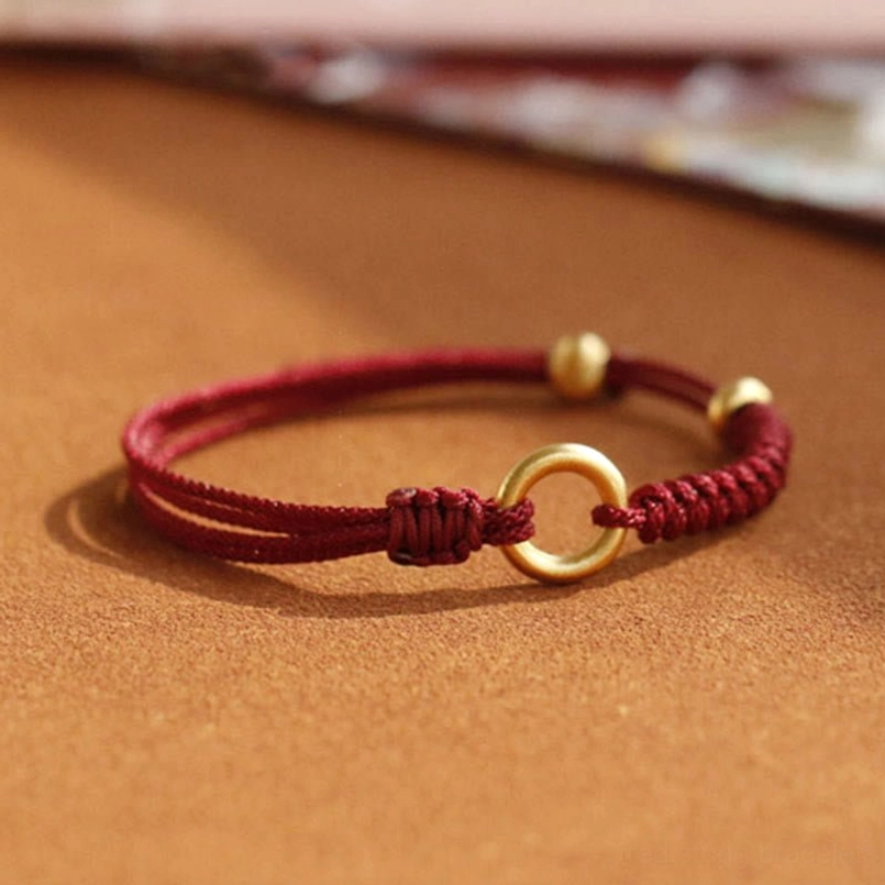 Peace Buckle Good Luck Red String Bracelet Main Flat Lay View