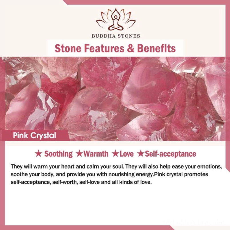 Pink crystal healing properties stone benefits information card