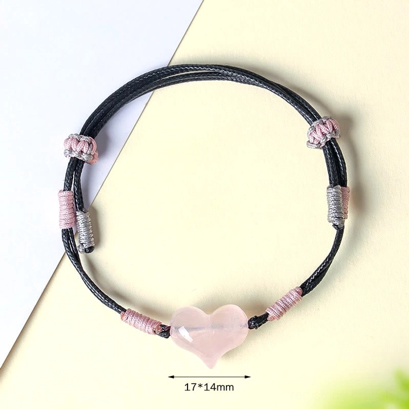 Pink crystal heart bracelet size measurement 17mm charm