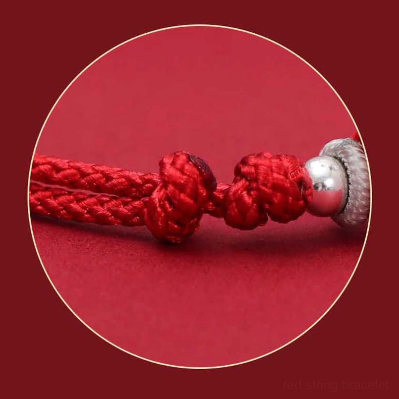 Adjustable knot closure and silver bead on handmade Pixiu bracelet