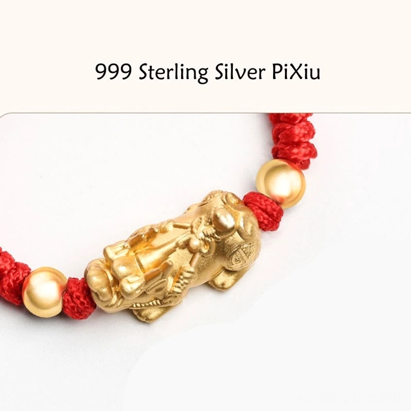999 Sterling Silver Pixiu kids bracelet product shot with labeled title on light background