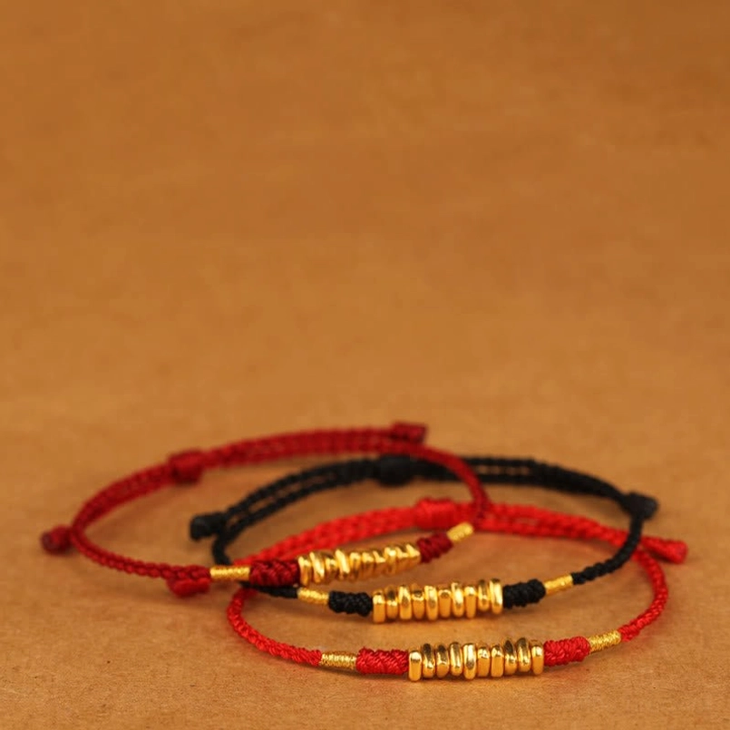 Premium braided red string bracelet fine gold spiritual jewelry